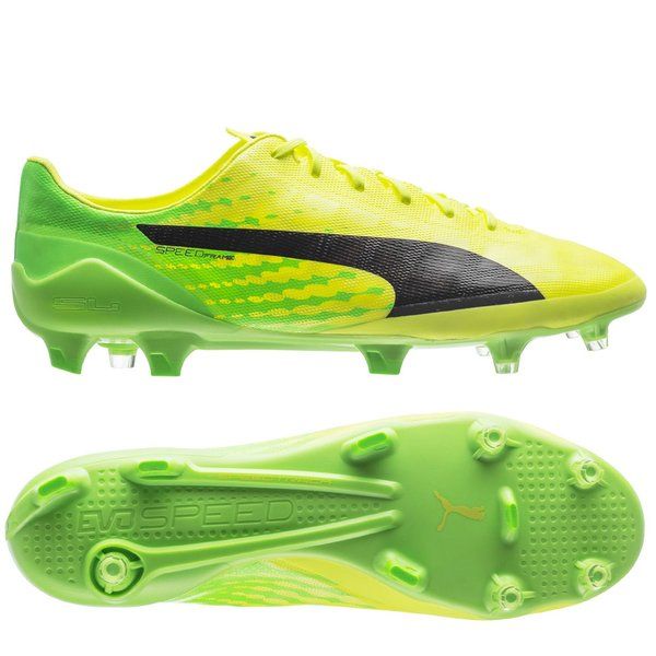 PUMA Evospeed 17 SL FG Firm Ground Soccer Cleats Safety Yellow Black Green Gecko