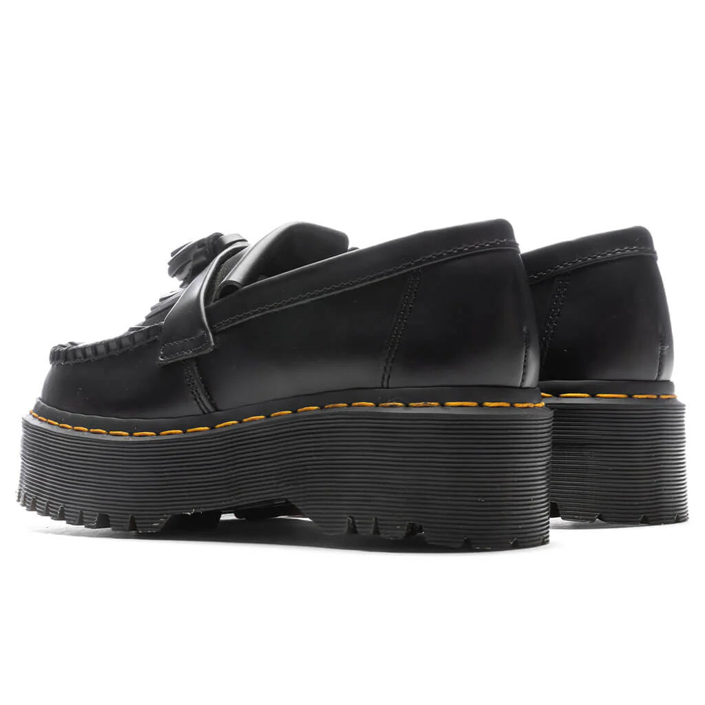 Adrian Leather Platform Tassel Loafers Black Smooth
