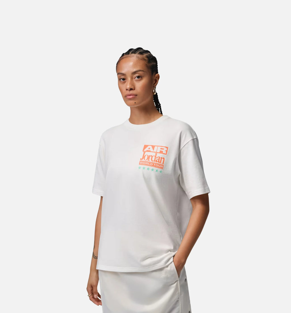 Flight Girlfriend Graphic Womens Short Sleeve Shirt Sail