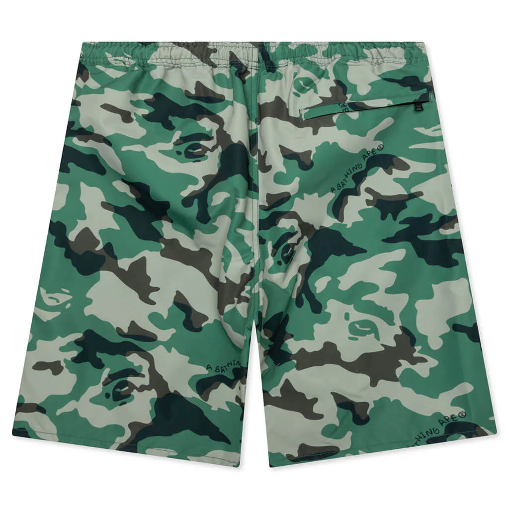 Woodland Camo Beach Shorts Olive Drab