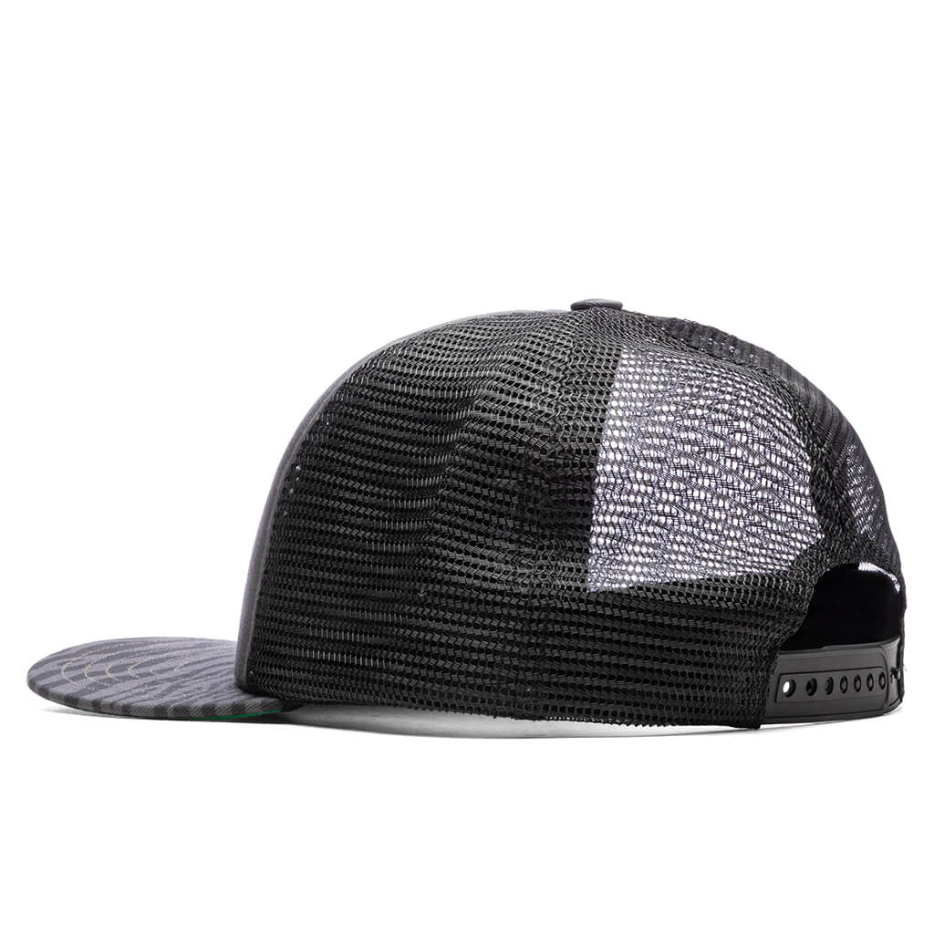 Zebra Trucker Hat Black Charcoal