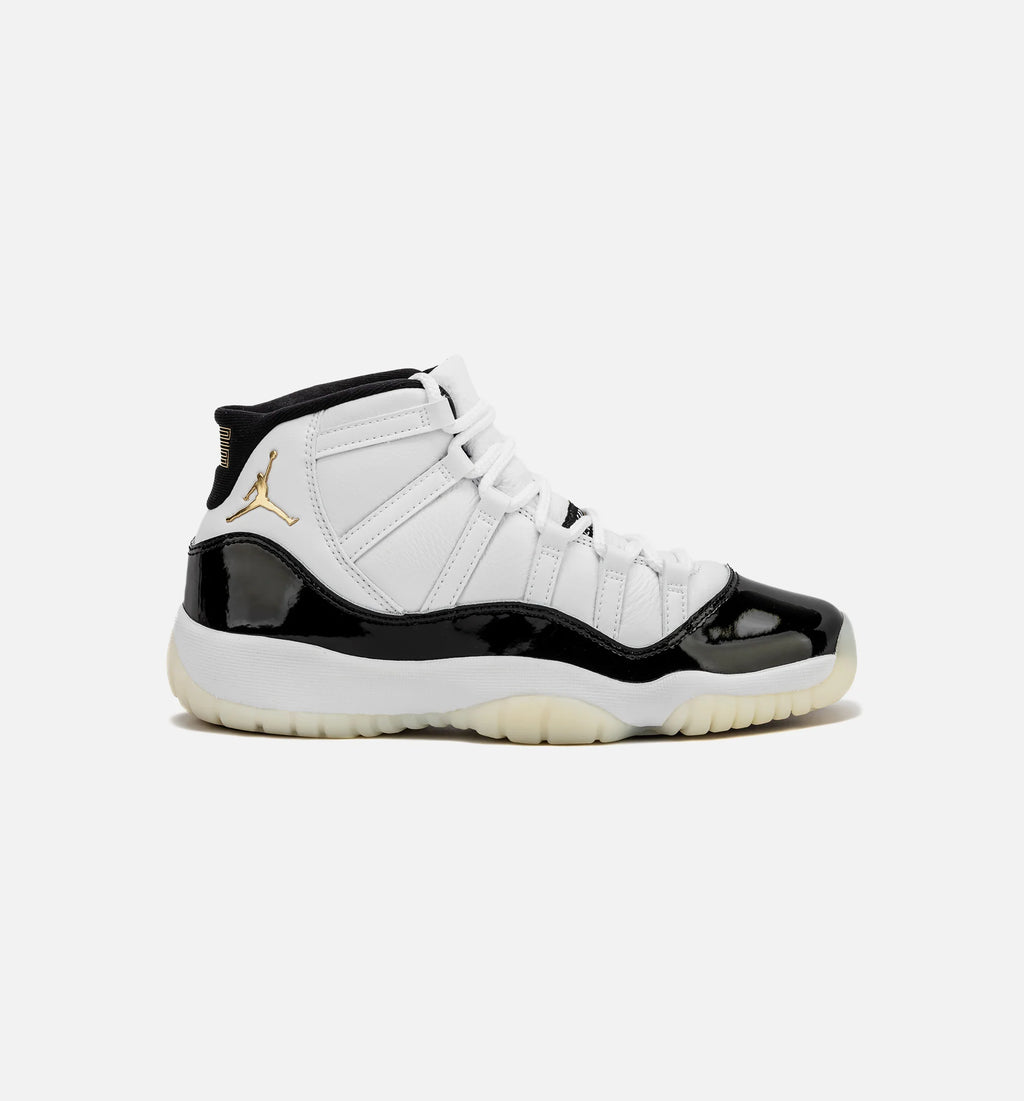 Air Jordan 11 Retro Gratitude Grade School Lifestyle Shoe White Black Metallic Gold