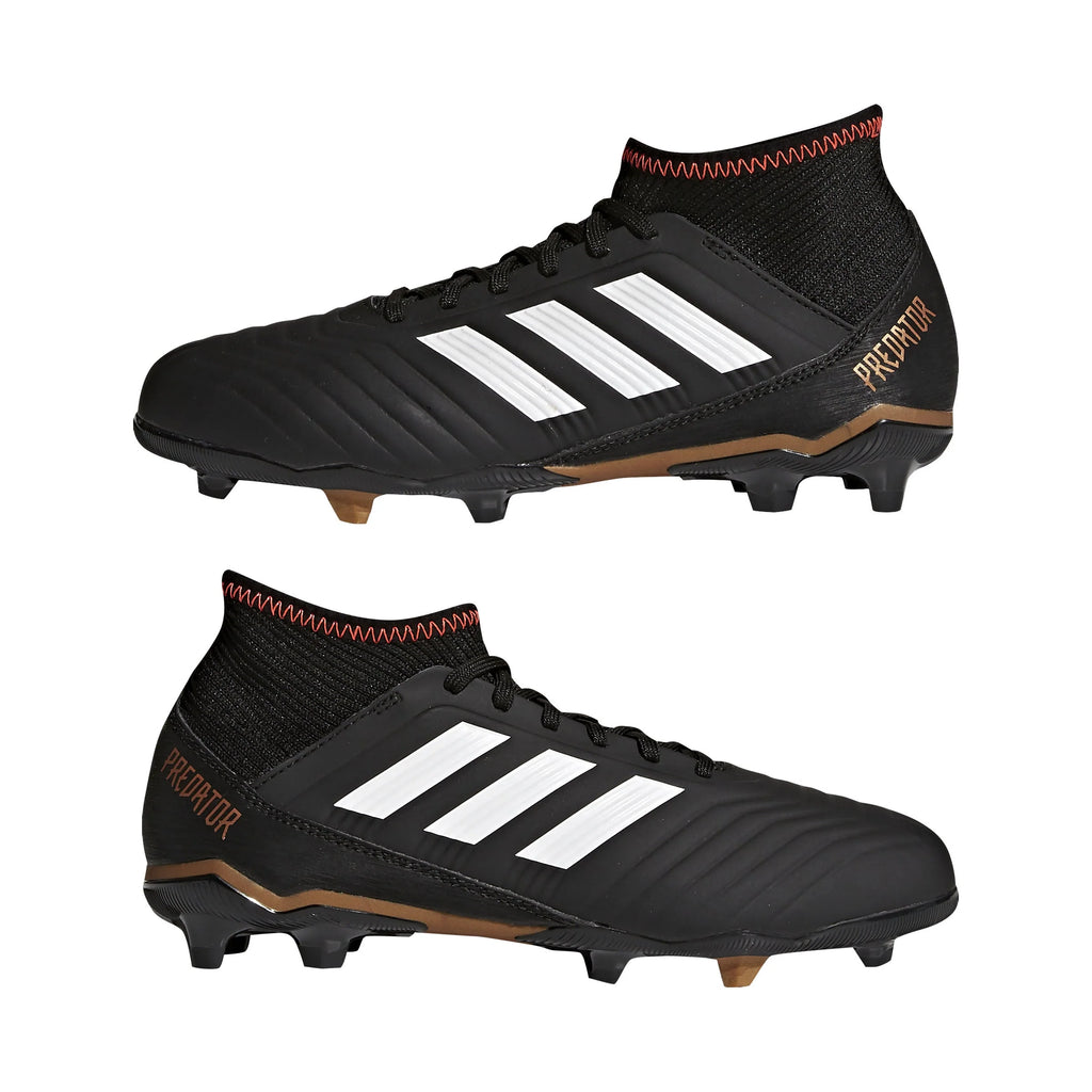adidas Predator 183 FG Firm Ground Youth Soccer Cleats Black White Solar Red