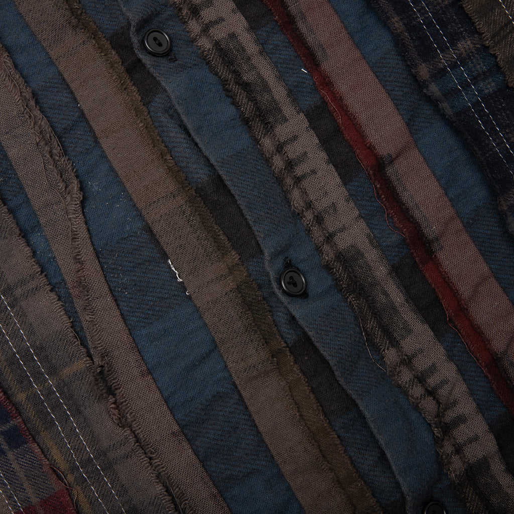Over Dyed Ribbon Wide Shirt Brown