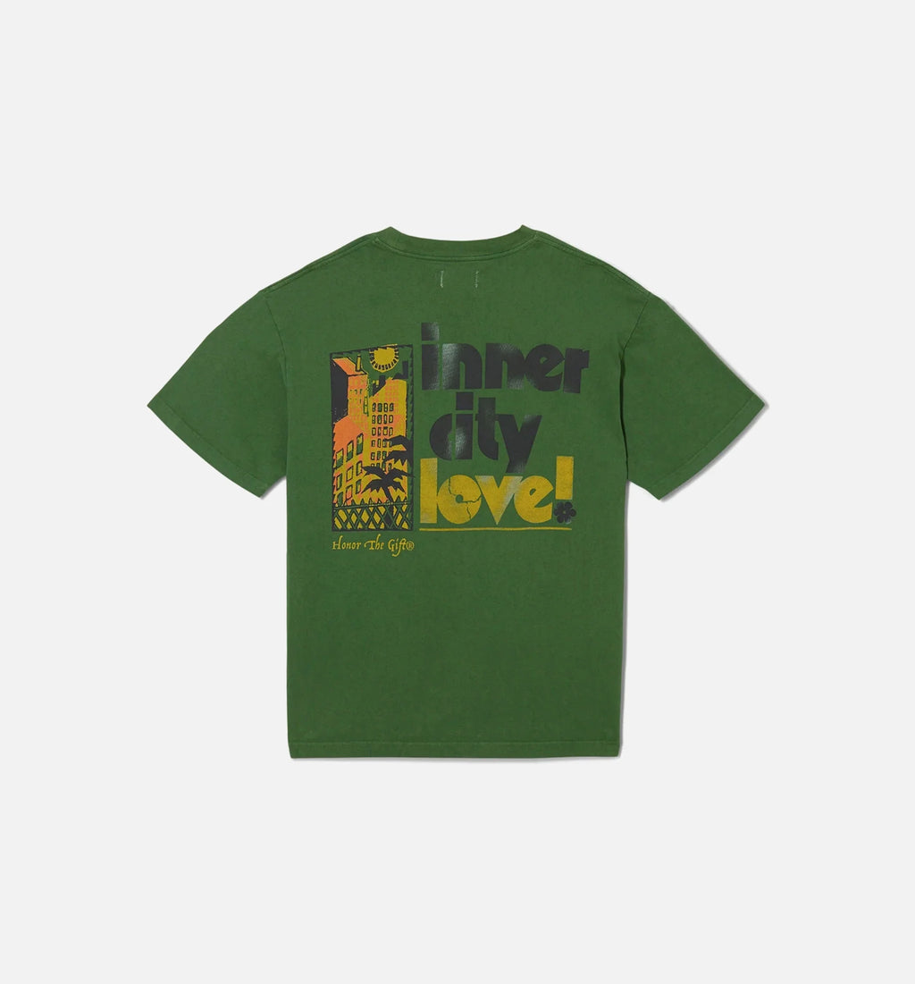 Inner City Love Short Sleeve Tee Mens T Shirt Green