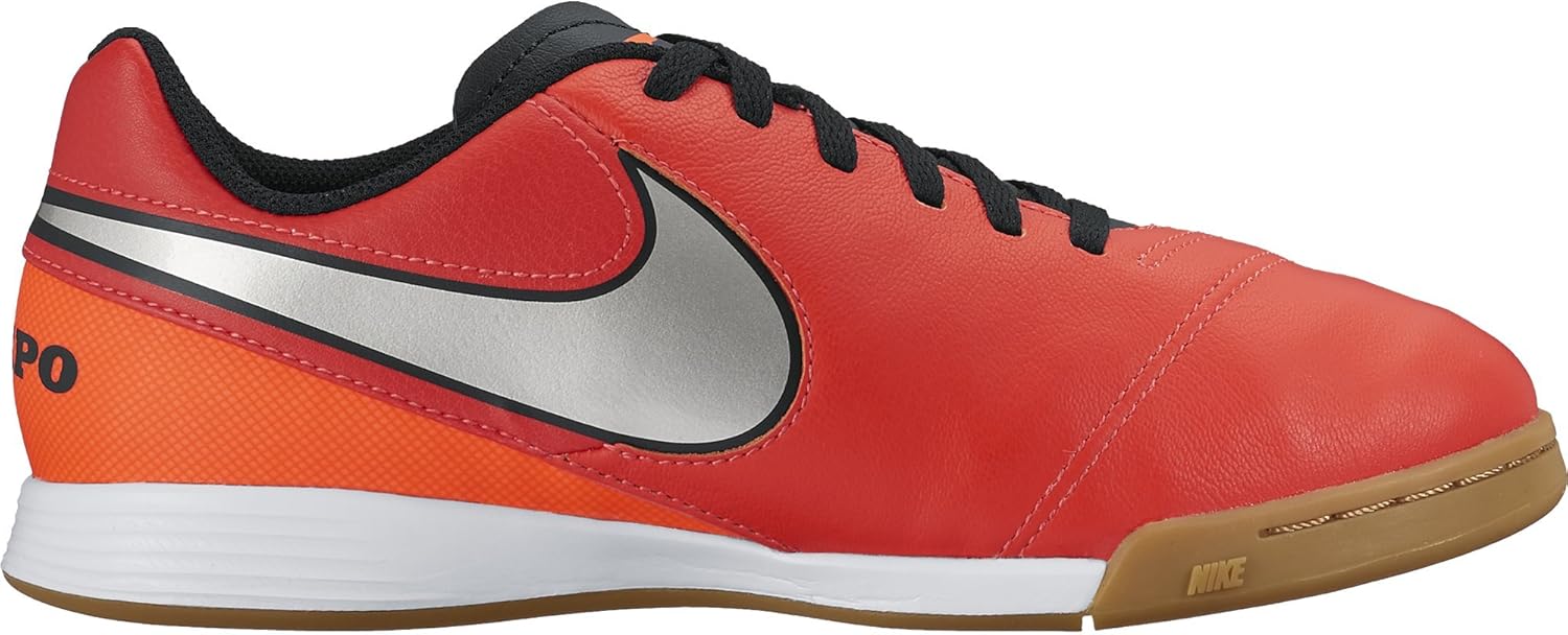 Nike JR Tiempo Legend IV IC Indoor Soccer Shoes Crimson Silver