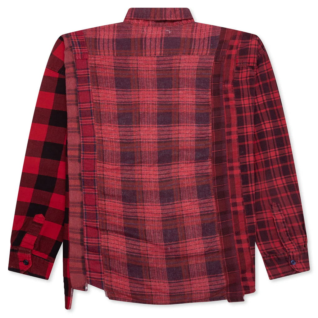 Over Dye 7 Cuts Wide Shirt Red