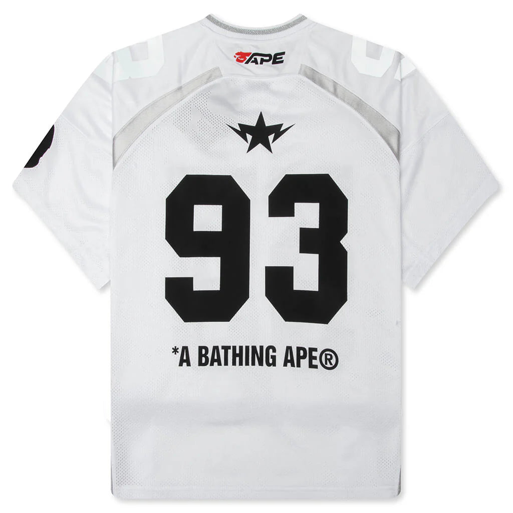 Line Camo Jacquard Relaxed Fit Football Jersey White