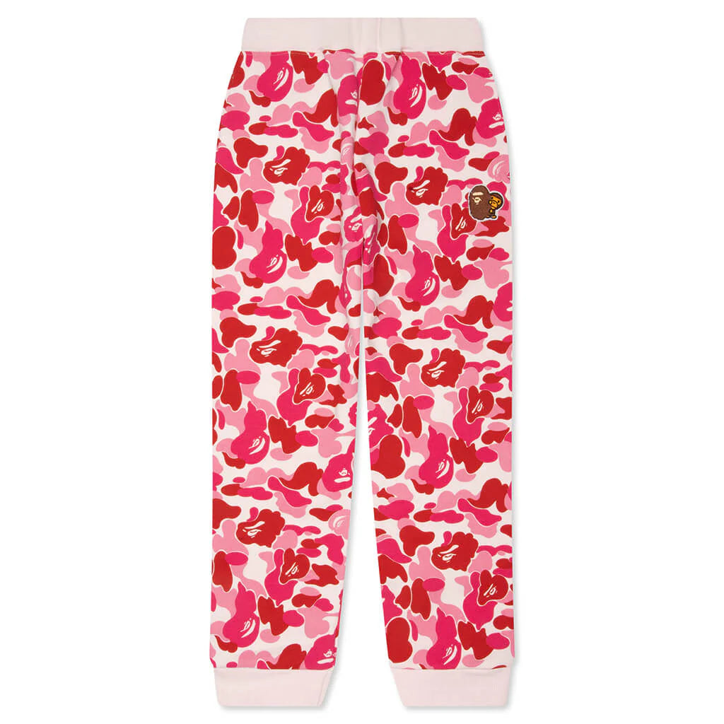 Kids ABC Camo Ape Milo One Point Sweat Pants Pink