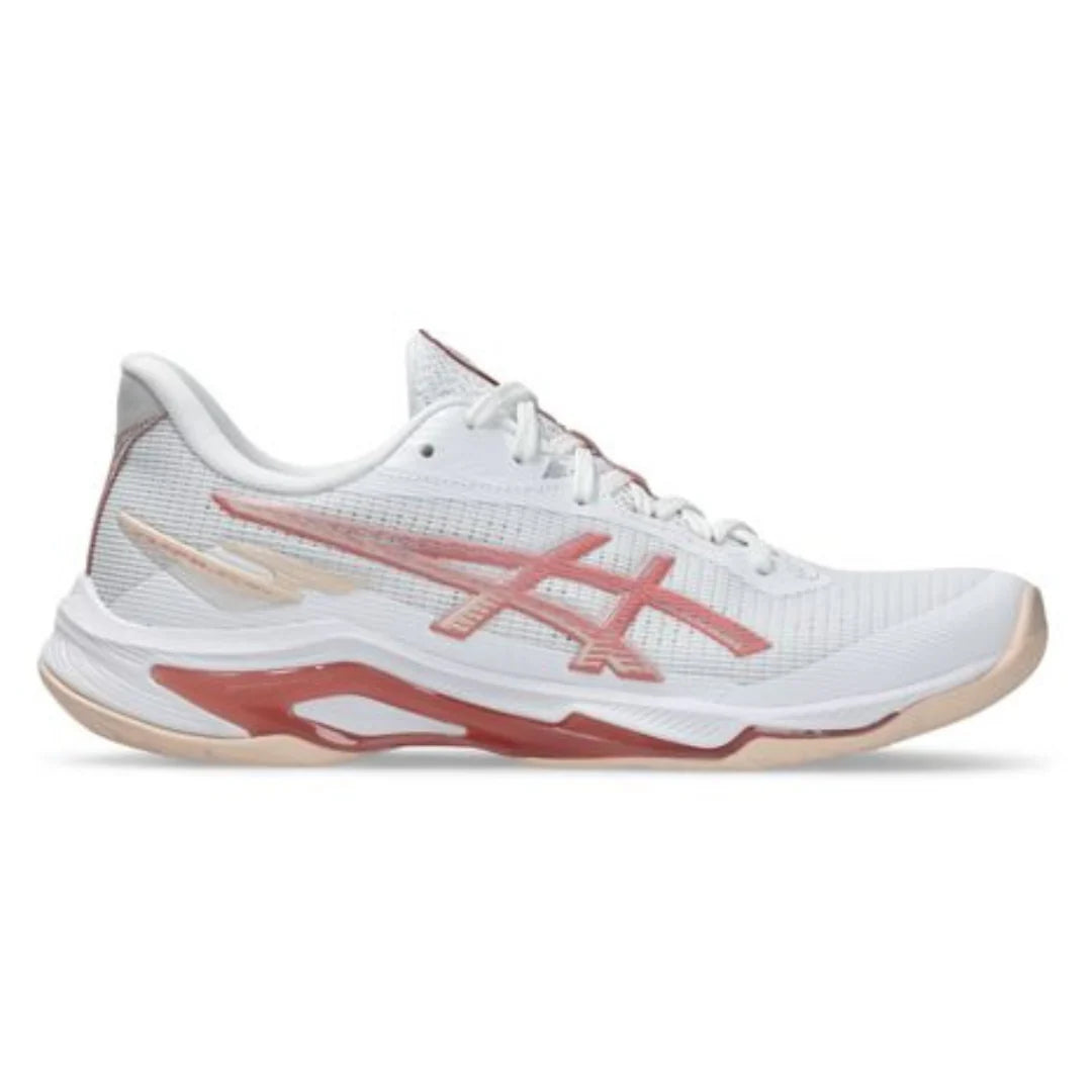 Tenis Asics Netburner Ballistic ff 4 Branco Rosa