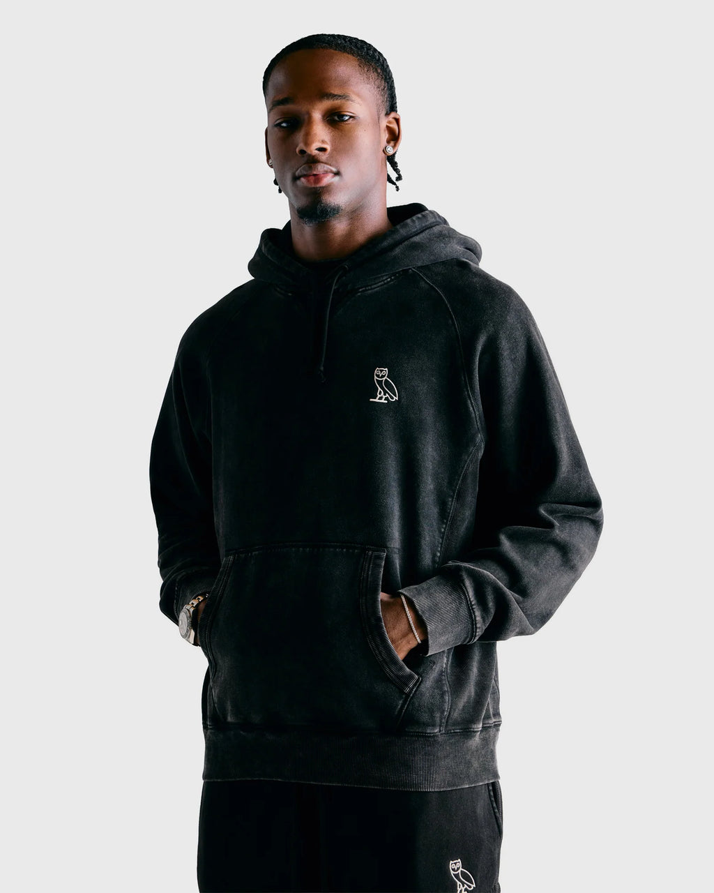 Muskoka Raglan Hoodie Garment Dyed Black