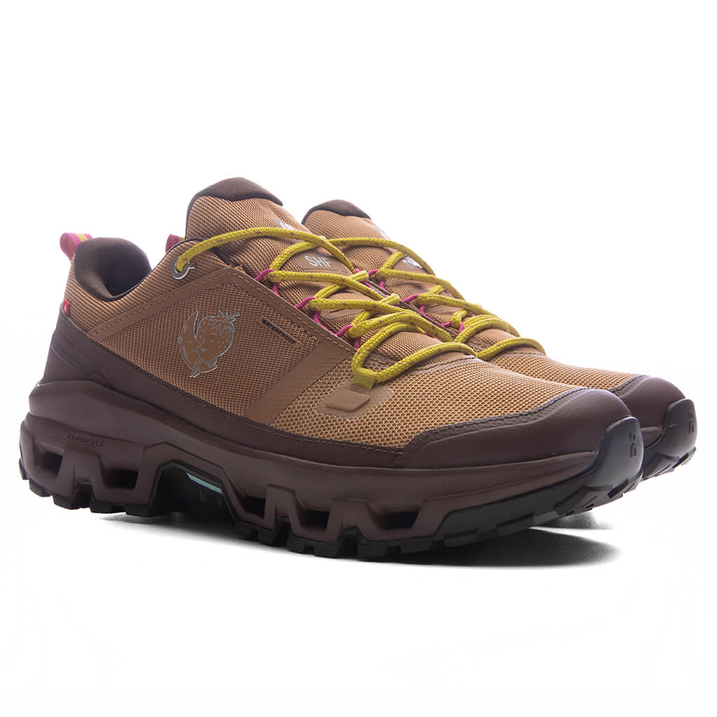 On x Sky High Farm Goods Womens Cloudrock Low WP Sphinx Chestnut
