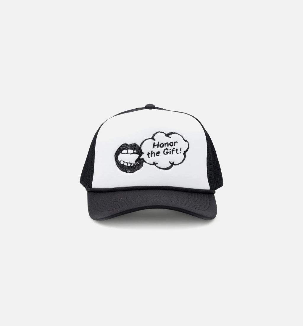 Speak Trucker Snapback Mens Hat Black White