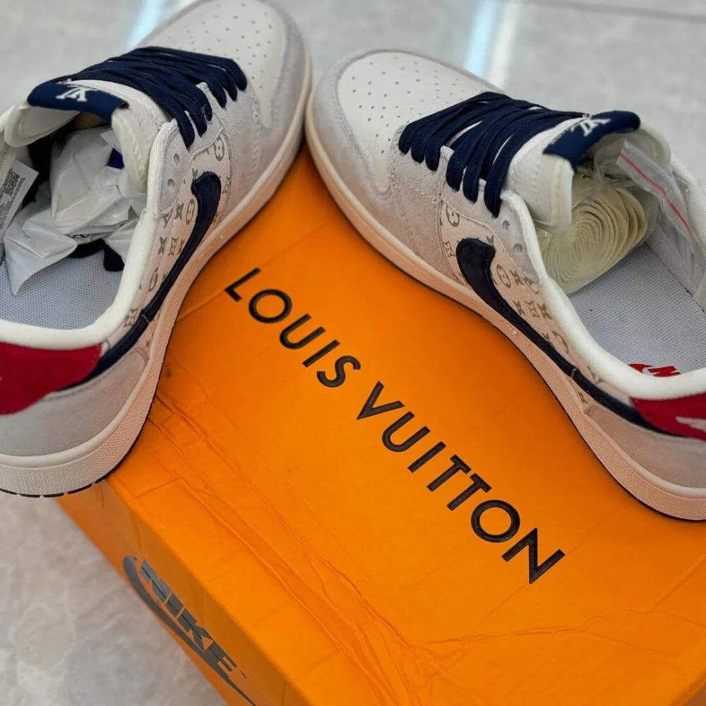 Louis Vuitton x Nike Air Jordan 1 Low Tricolor Monogram Custom