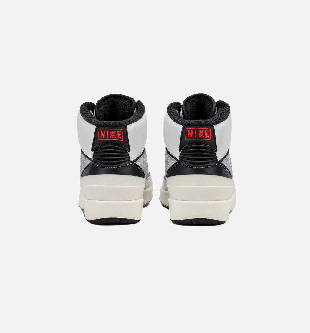 Air Jordan 2 Retro Python Grade School Lifestyle Shoe White Fire Red Black Sail Cement Grey