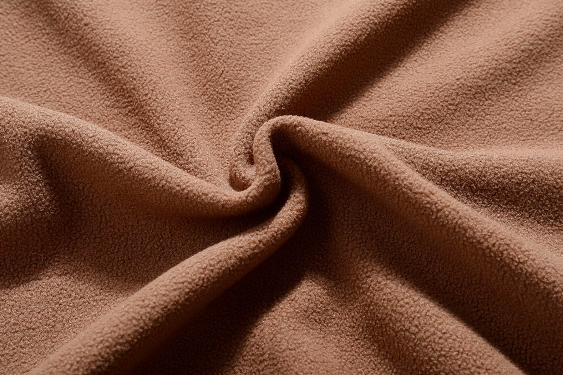 Mens Fleece Full Zip Brown Jacket