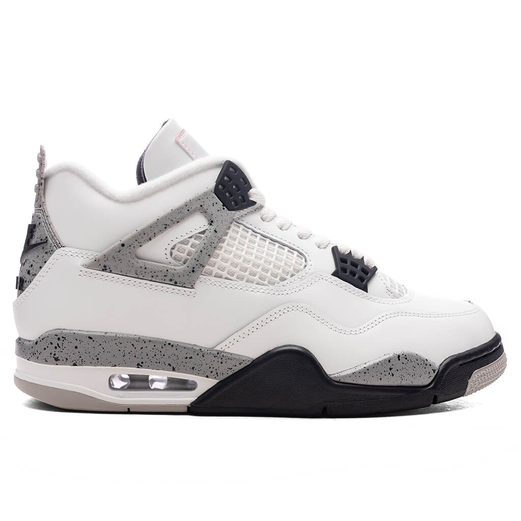 Air Jordan 4 Retro White Cement Summit White Fire Red Cement Grey Black