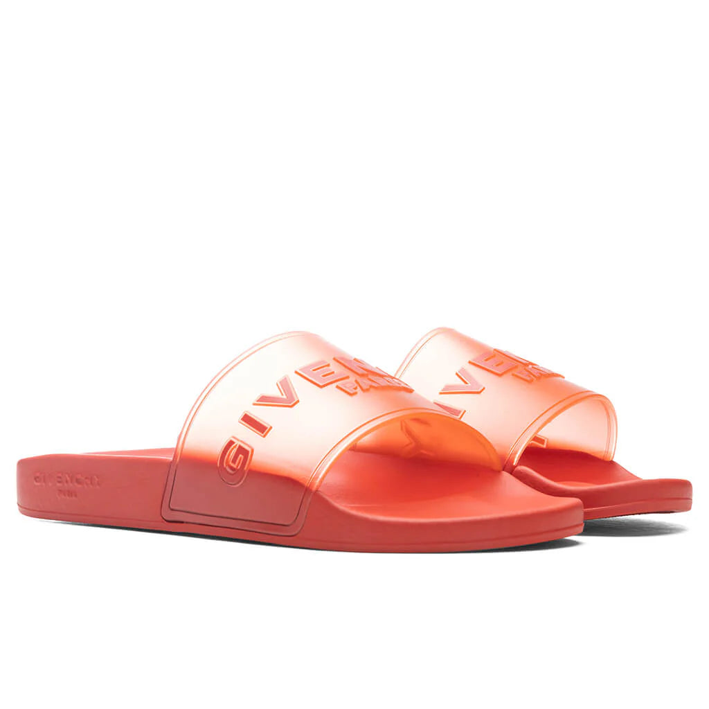 Slide Flat Sandals Dark Orange