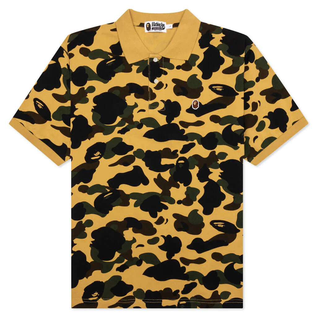1st Camo One Point Relaxed Fit Polo Yellow
