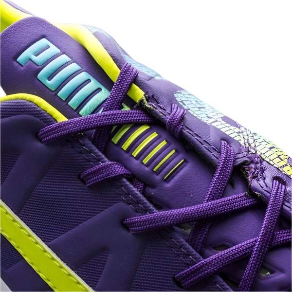 PUMA evoSPEED 13 Leather FG Firm Ground Soccer Cleats Purple Yellow