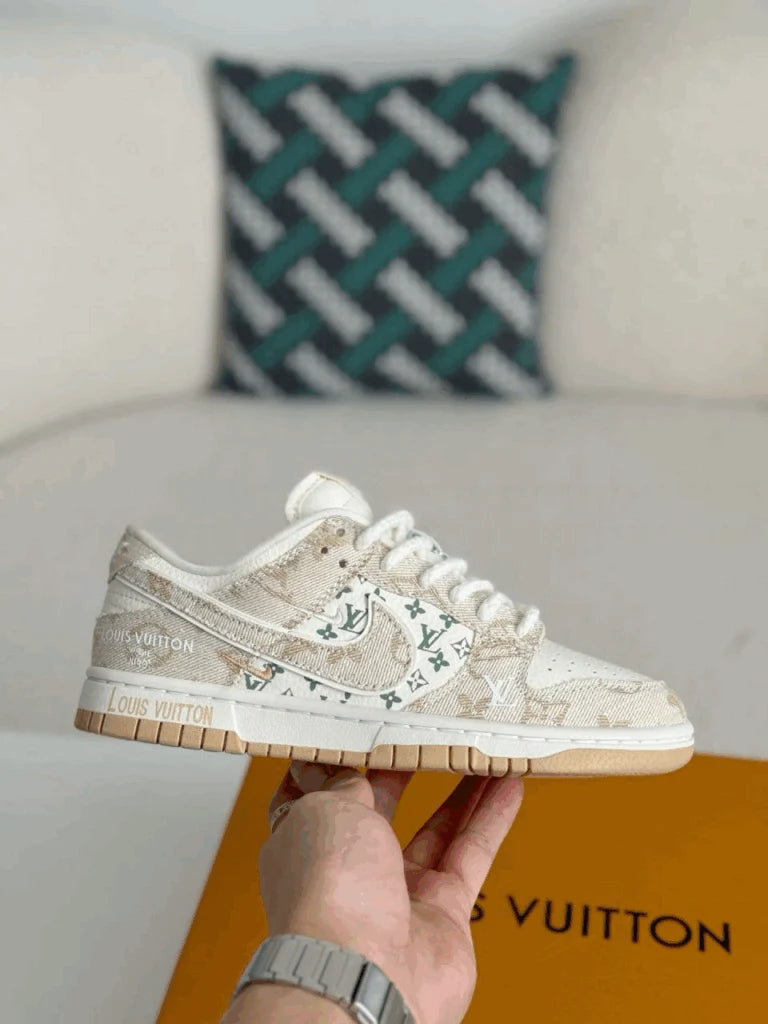 Nike Air Jordan 1 x LV Beige Monogram Edition Dunk Low Custom