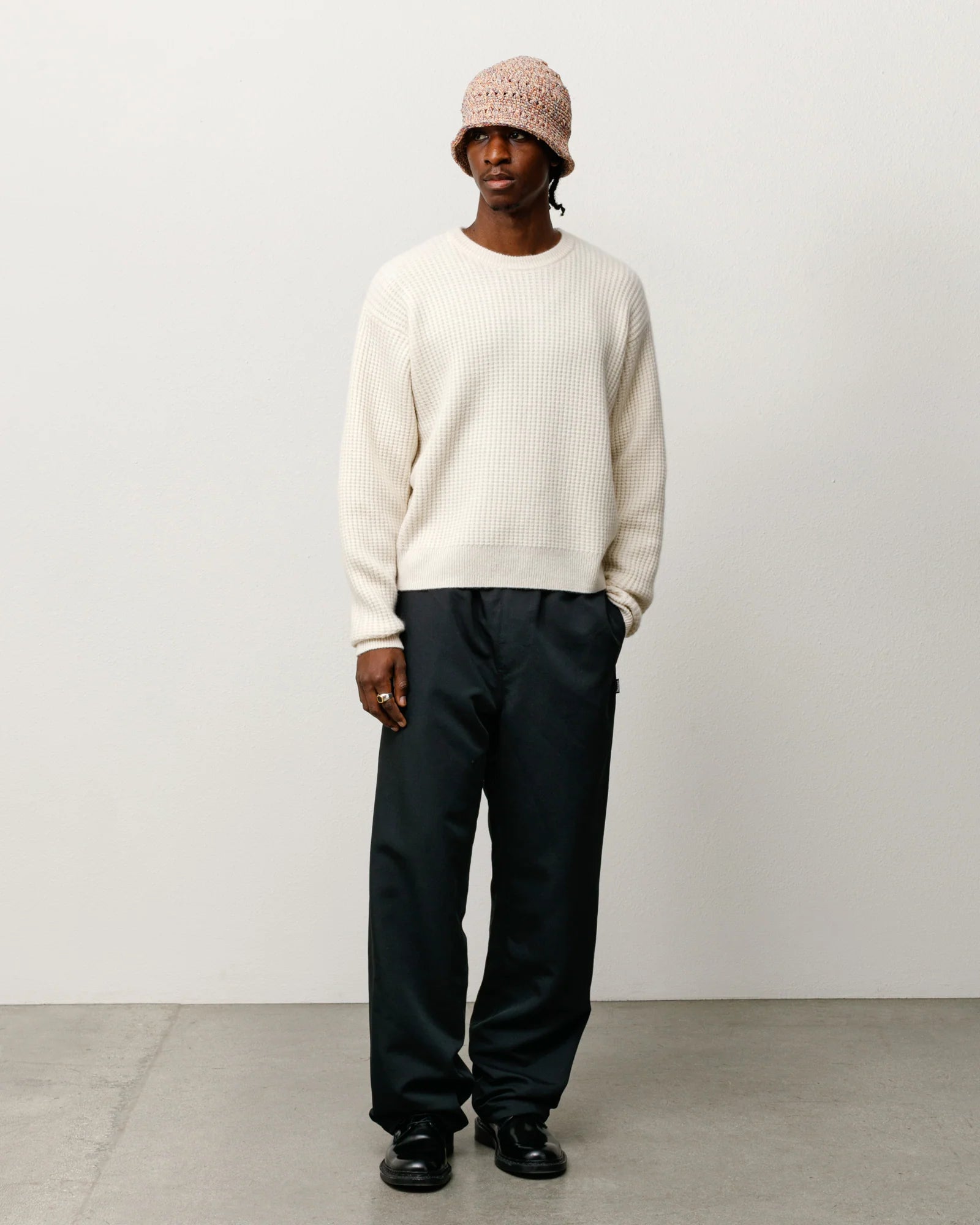 WAFFLE CASHMERE SWEATER