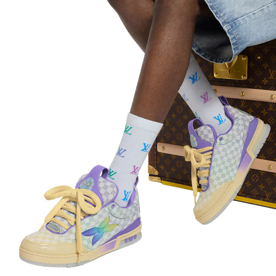 Louis Vuitton LV Skate Sneaker Damier Pastel Yellow Purple