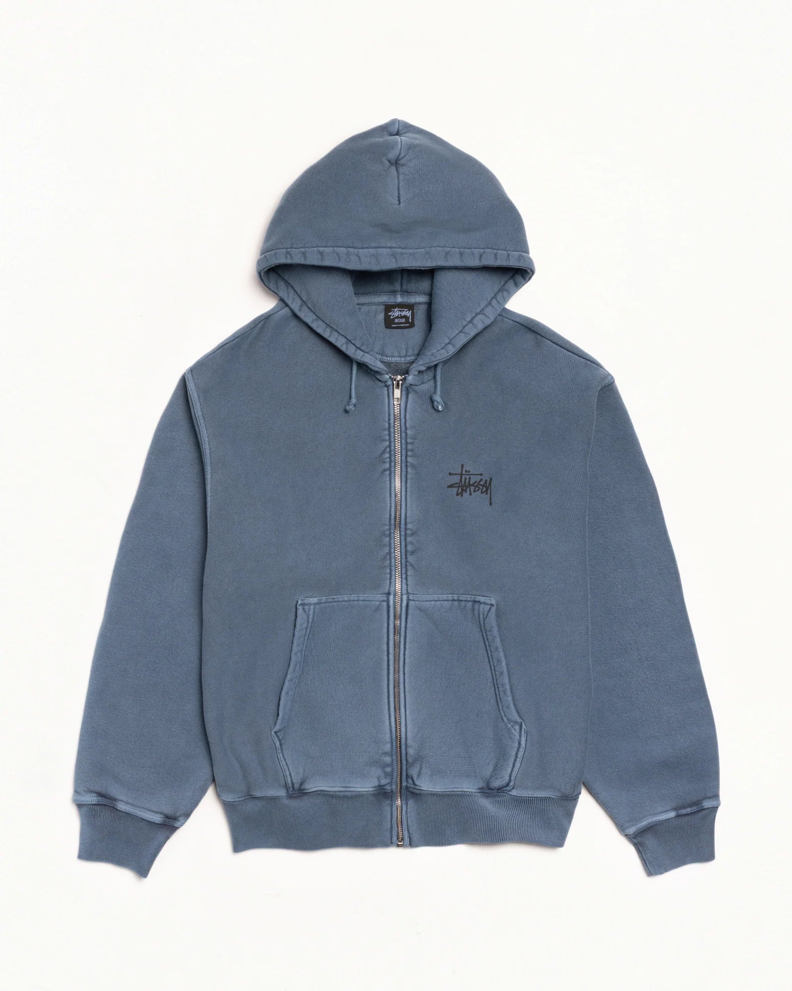 BASIC STÜSSY ZIP HOODIE PIGMENT DYED